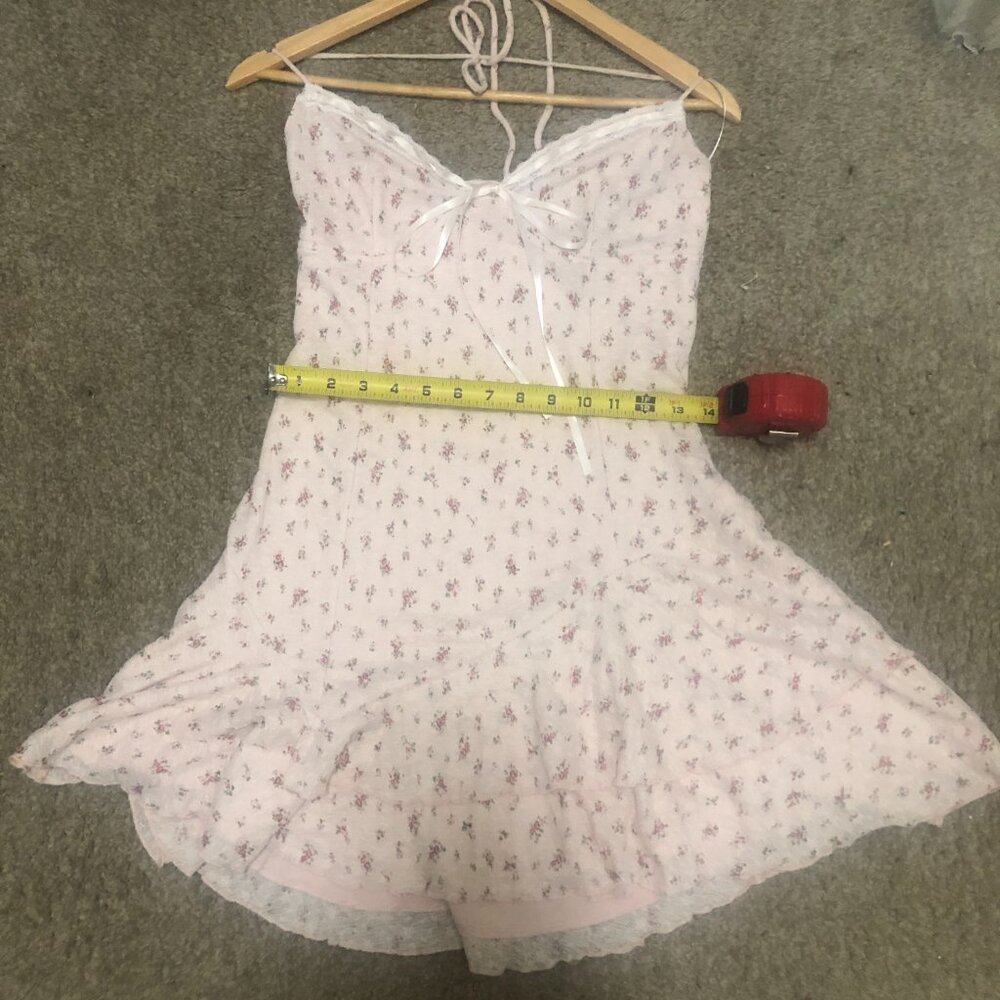 Pink Floral Mini Dress Femini Size L Bear Dance - Picture 11 of 13